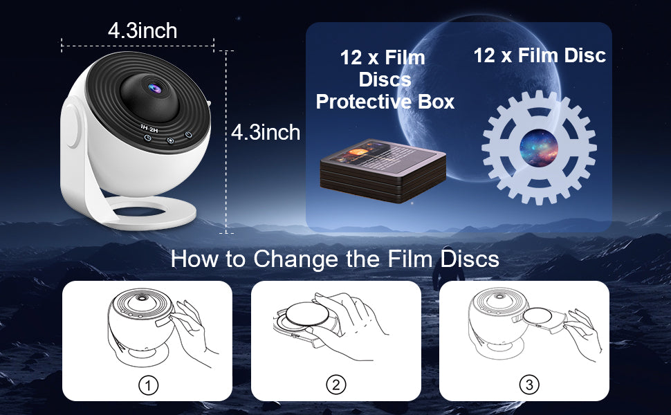 Starry Sky Projector - 13 Planet Discs LED Night Light