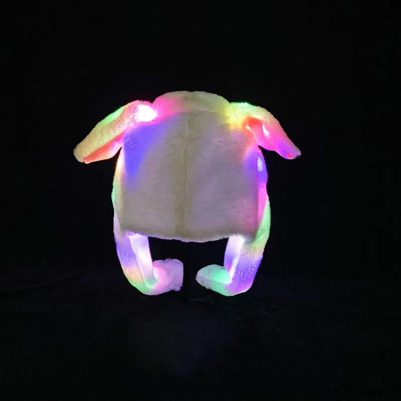 Light-Up Bunny Beanie - LED Ear Moving Hat