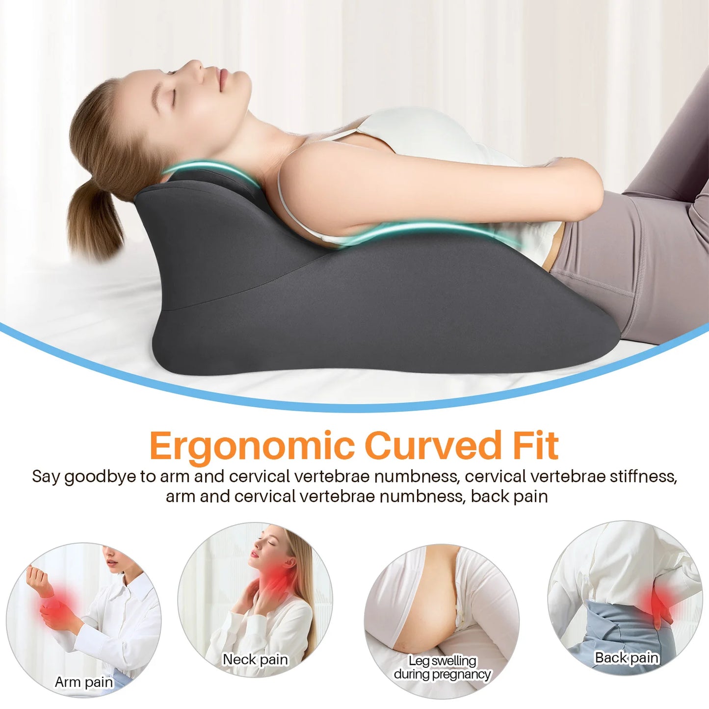 Premium Memory Foam Wedge Pillow - Ergonomic Multi-Position Support