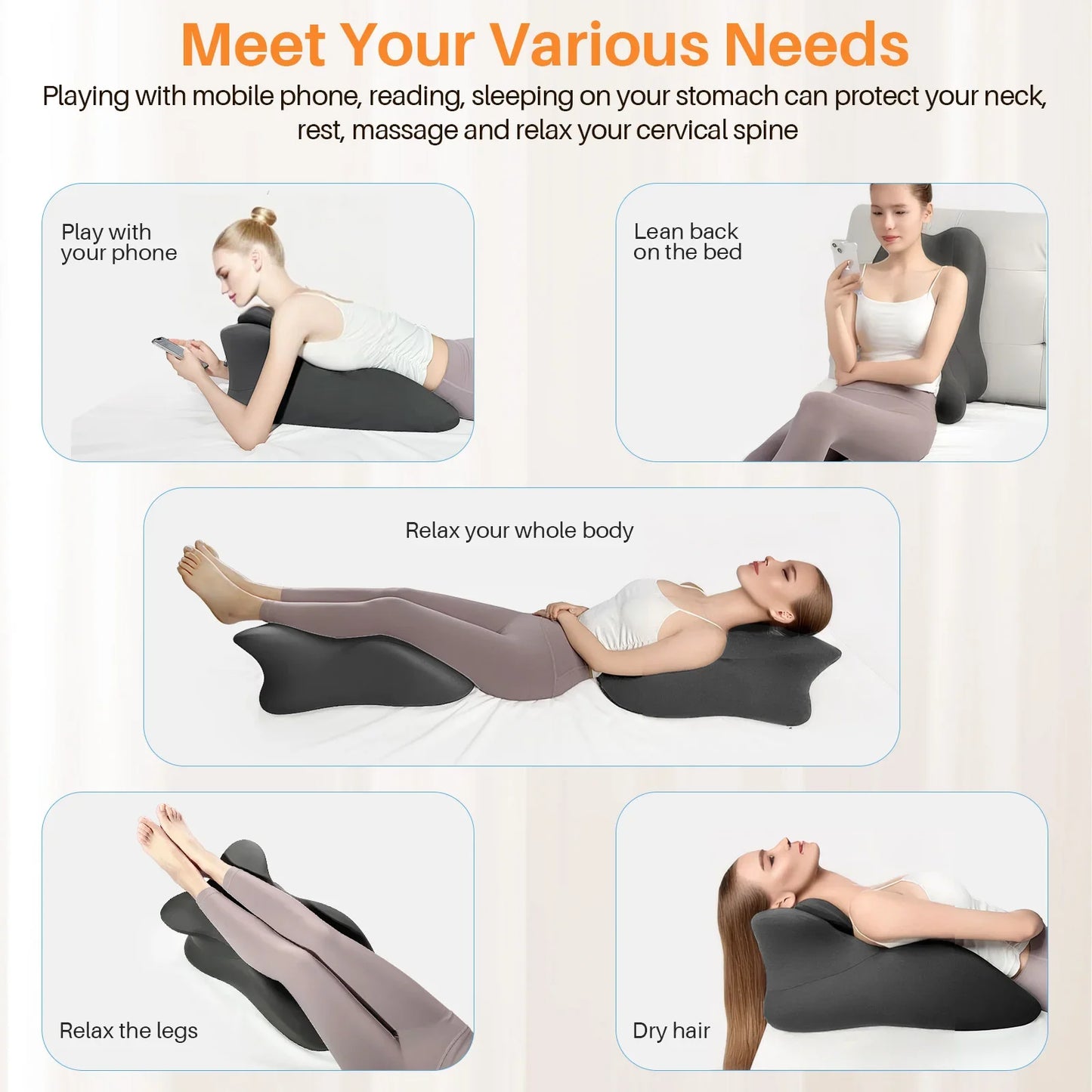 Premium Memory Foam Wedge Pillow - Ergonomic Multi-Position Support
