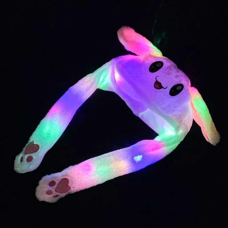 Light-Up Bunny Beanie - LED Ear Moving Hat